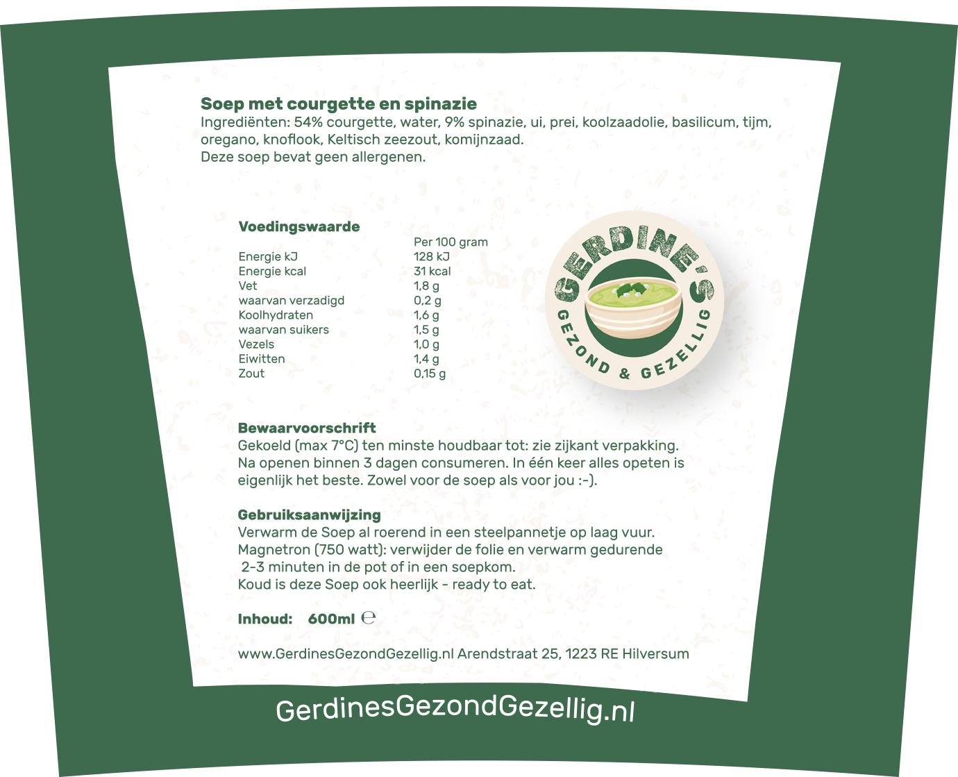 Gerdine's Courgette - Spinazie Soep - Gerdine's Gezond & Gezellig