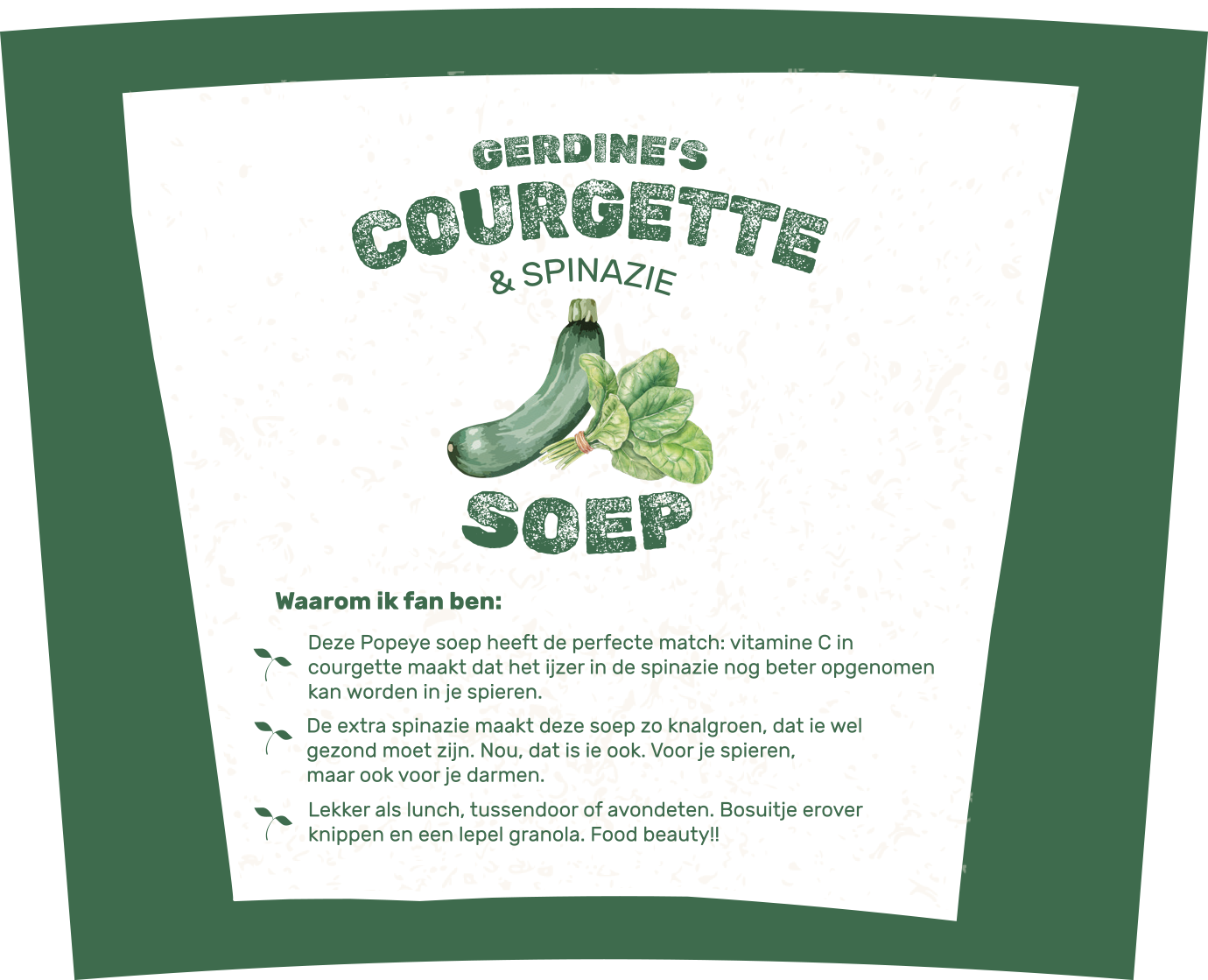 Gerdine's Courgette - Spinazie Soep - Gerdine's Gezond & Gezellig