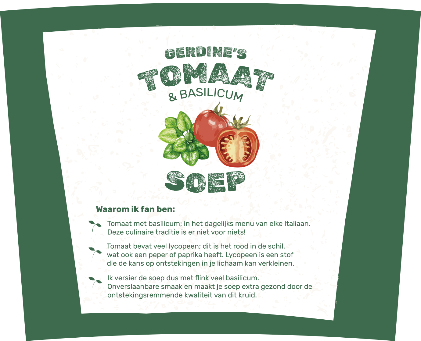 Gerdine's Pittige Tomaat - Basilicum Soep - Gerdine's Gezond & Gezellig