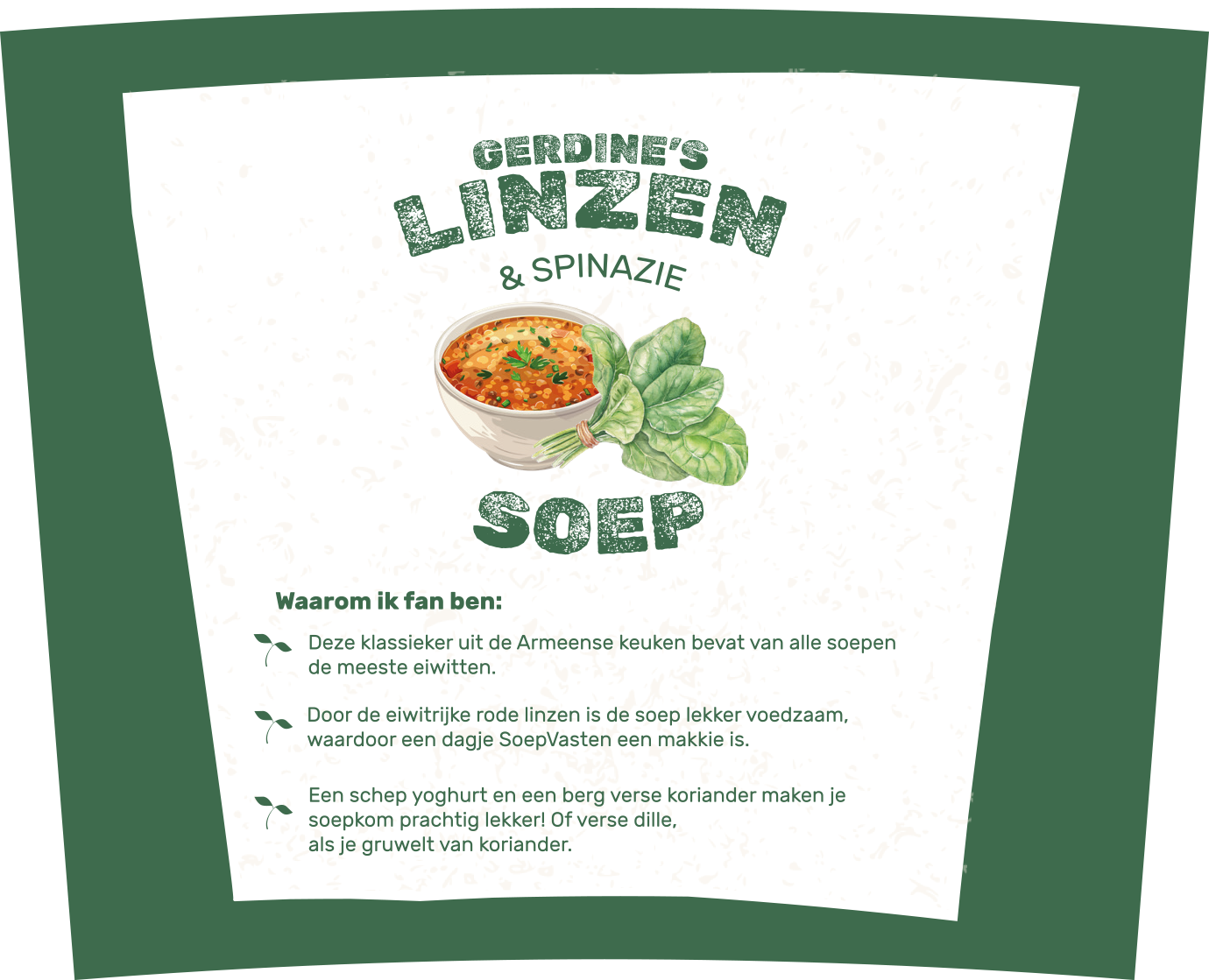 Gerdine's Linzen - Spinazie Soep
