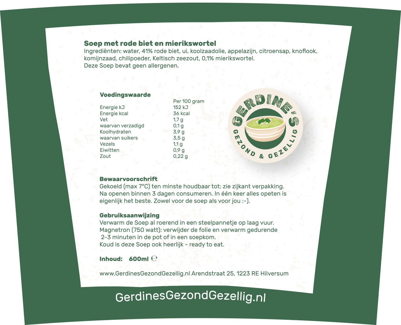 Gerdine's Bieten - Mierikswortel Soep