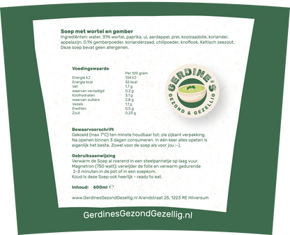 Gerdine's wortel - gember Soep - Gerdine's Gezond & Gezellig